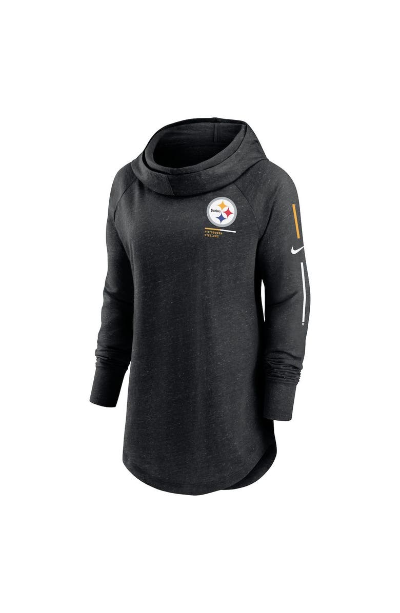 Nike Women's Nike Black Pittsburgh Steelers Minimal Statement Lightweight Raglan Funnel Neck Pullover Hoodie, Alternate, color, 