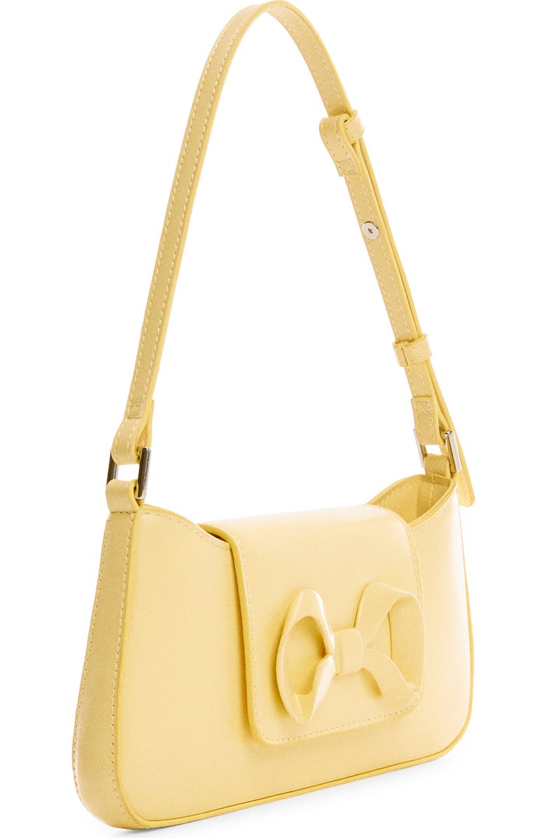 MANGO Bow Detail Faux Leather Shoulder Bag, Alternate, color,