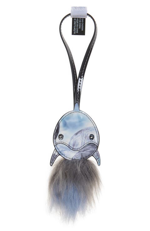 Dolphin Faux Leather & Faux Fur Bag Charm