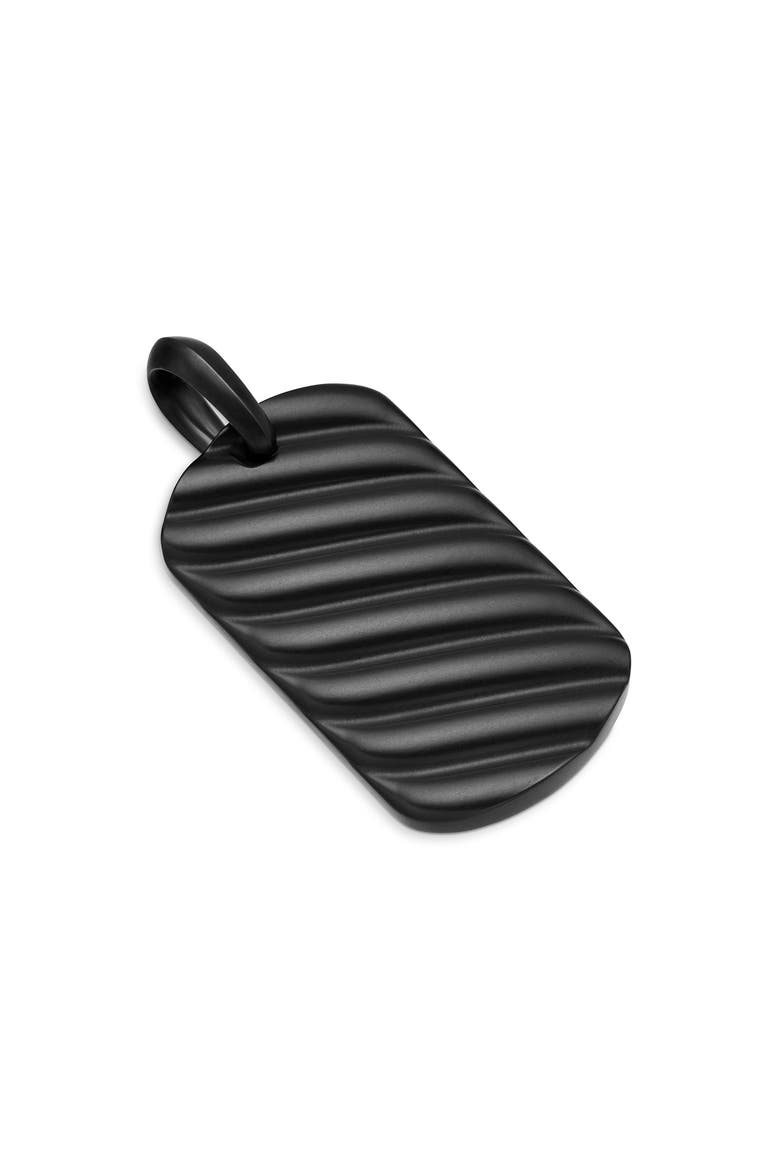Men's Sculpted Cable Dog Tag Pendant, Alternate, color, BLACK TITANIUM