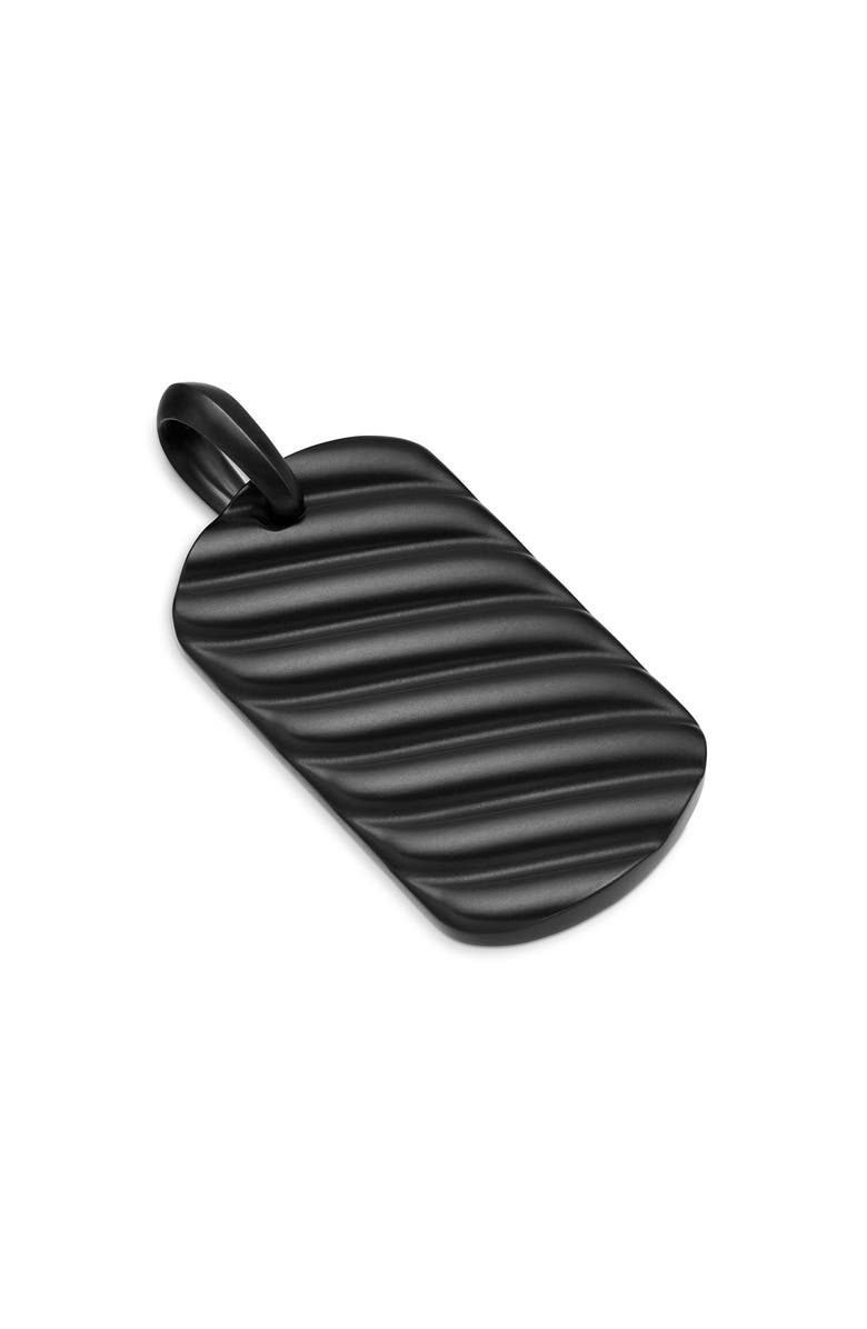 David Yurman Men's Sculpted Cable Dog Tag Pendant, Alternate, color, Black Titanium