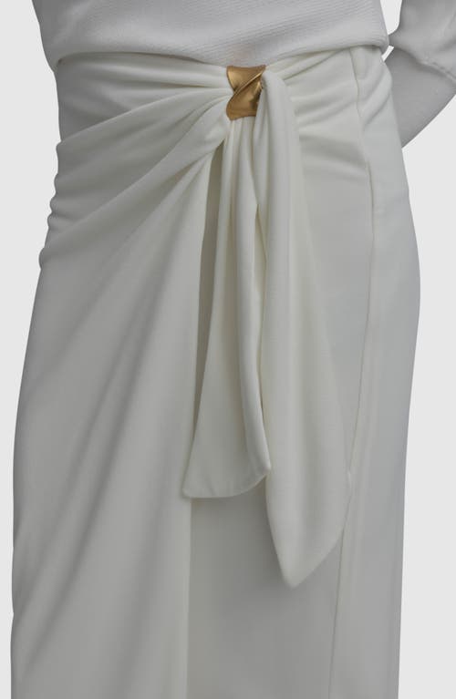Donna Karan New York Gathered Waist Faux Wrap Skirt In Cream