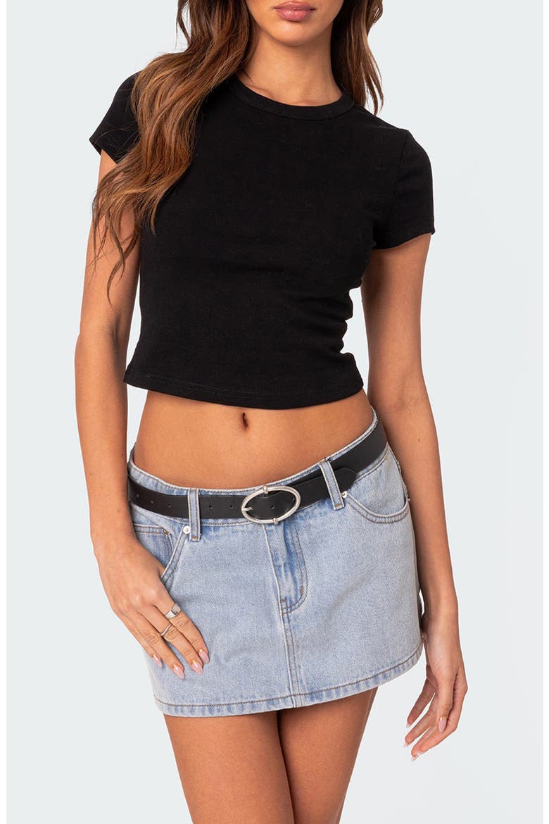 Better Basics Crop T-Shirt, Main, color, BLACK