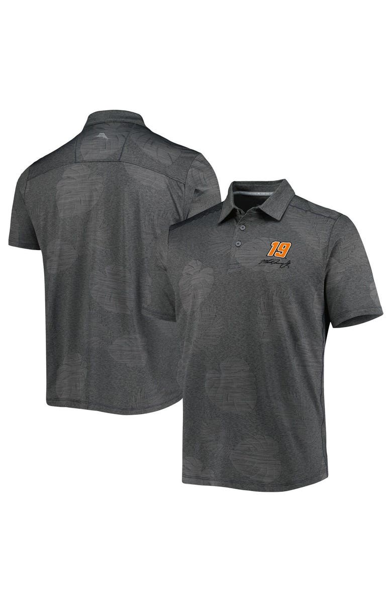 Tommy Bahama Men's Tommy Bahama Charcoal Martin Truex Jr Palm Coast Delray Frond IslandZone Polo, Main, color, 
