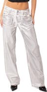 EDIKTED Jolene Metallic Straight Leg Jeans