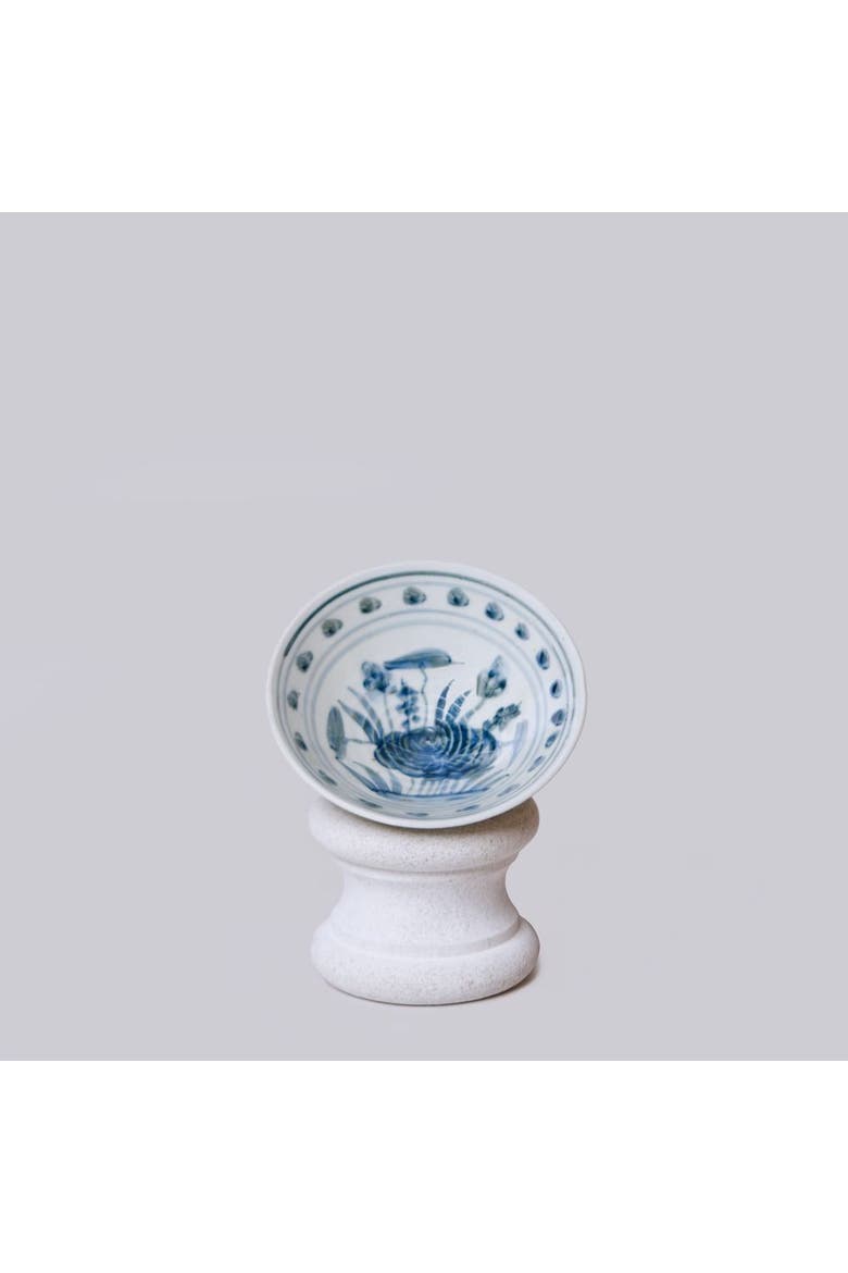 Small Porcelain Lotus Conical Bowl, Main, color, Blue and White