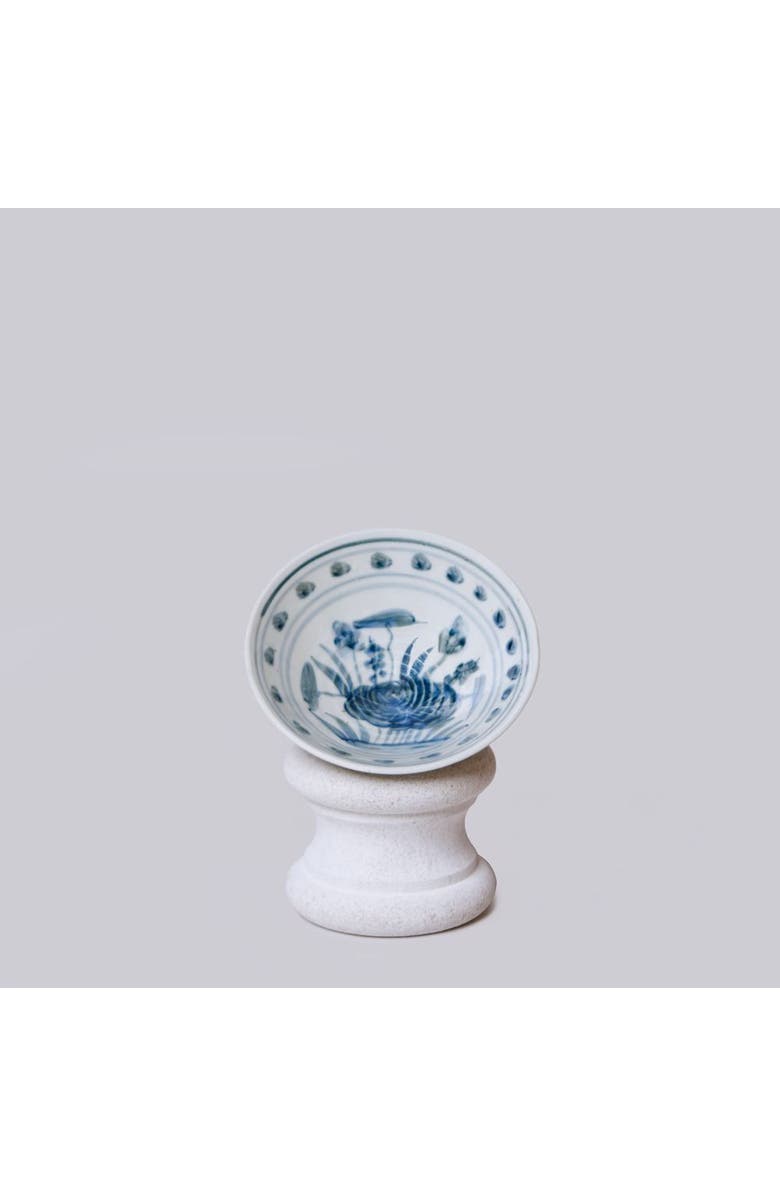 Cobalt Guild Small Porcelain Lotus Conical Bowl, Main, color, Blue And White