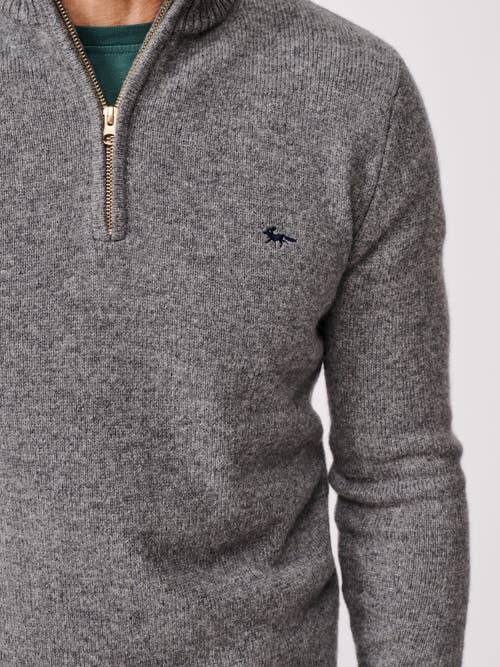 Aubin Pepper Lambswool Zip Neck Sweater In Gray