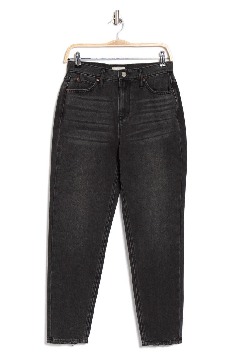 High Waist Tapered Jeans, Alternate, color, BLACK