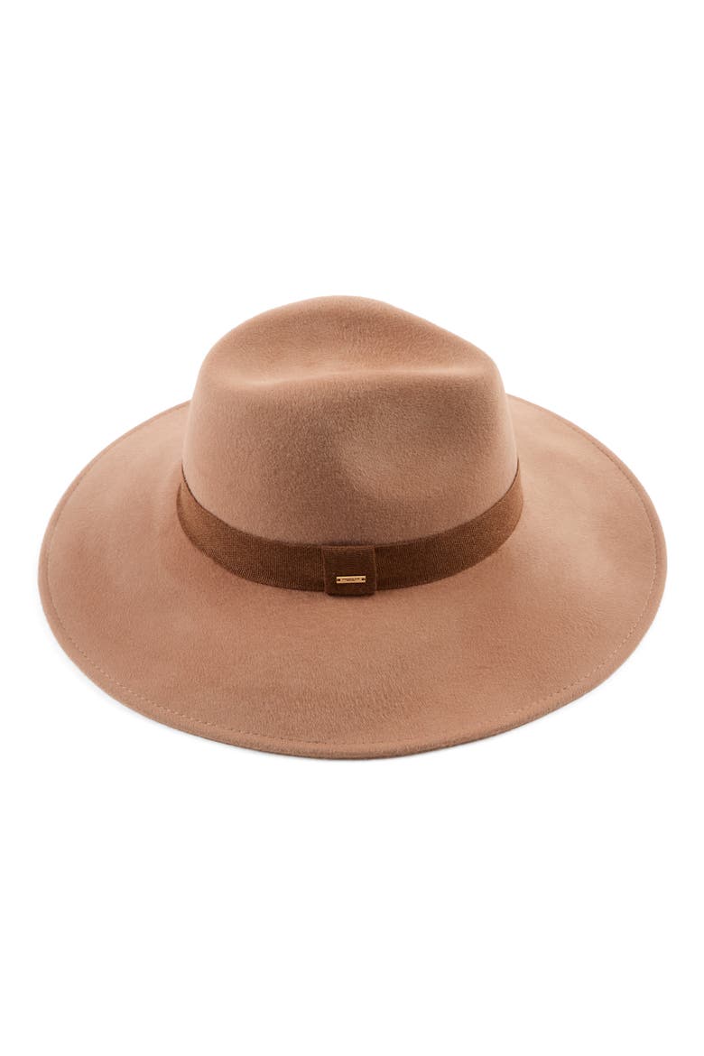 Emmanuelle Wool Felt Fedora, Alternate, color, CAMEL