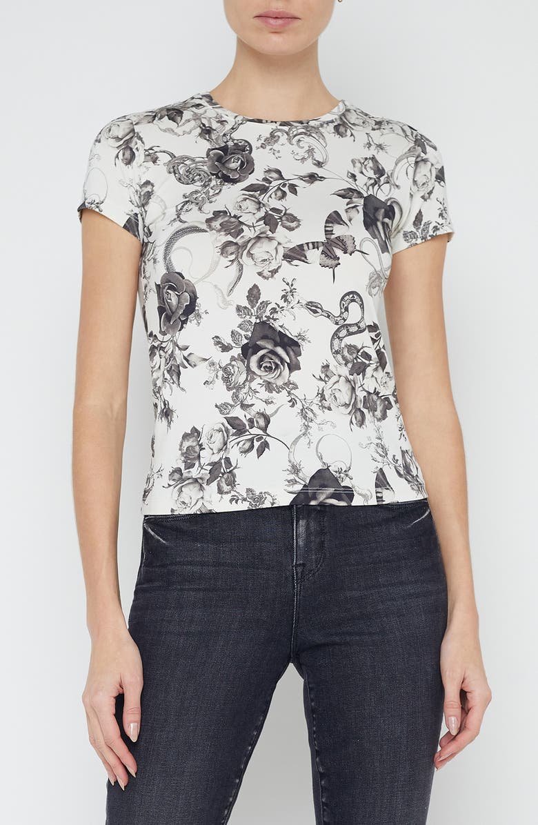 L'AGENCE Ressi Baroque Floral Print T-Shirt, Main, color, 