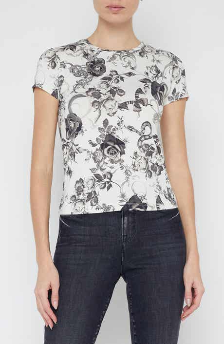L'AGENCE Ressi Baroque Floral Print T-Shirt