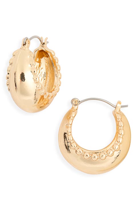 Milgrain Domed Hoop Earrings