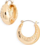 Ettika Milgrain Domed Hoop Earrings