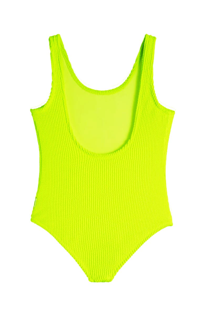 Limeapple Crinkle One Piece Swimsuit, Alternate, color, Citrus Lime