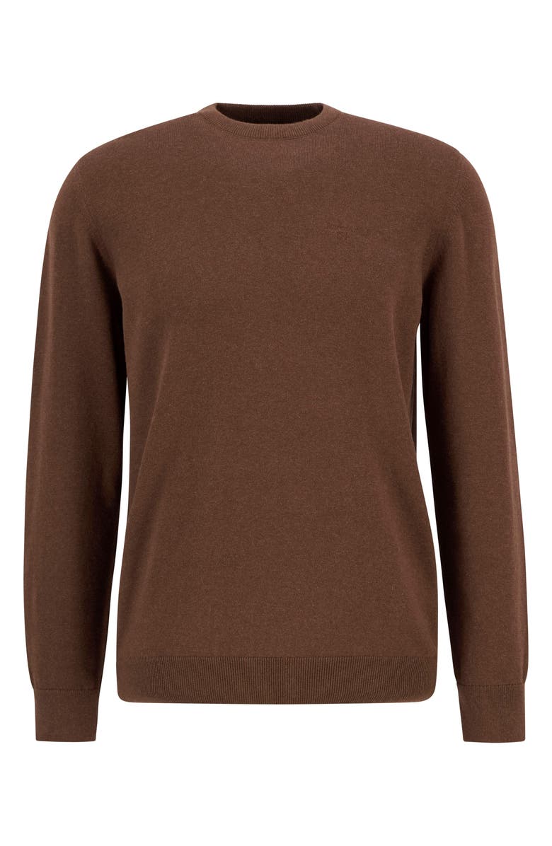 Barbour Solid Cotton Crewneck Sweater, Alternate, color, Umber