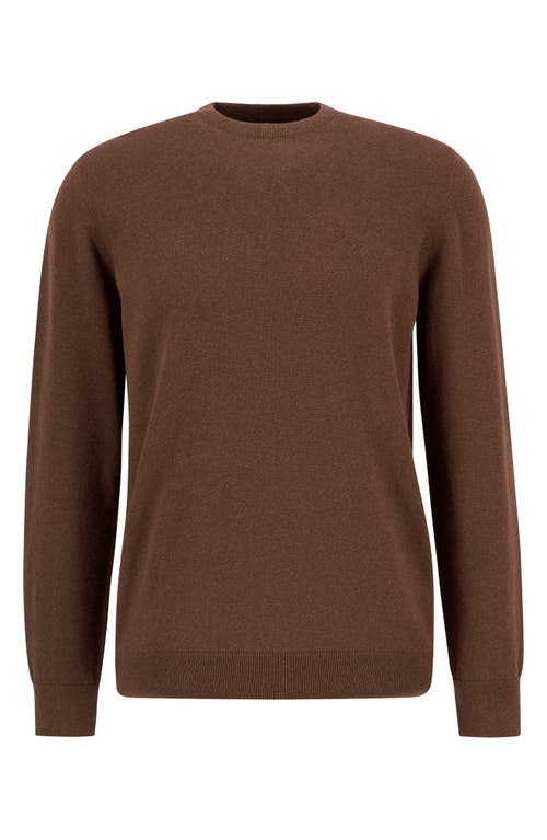 Barbour Solid Cotton Crewneck Sweater In Brown