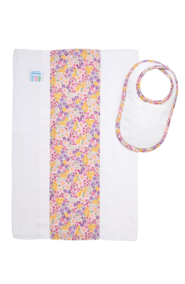 3 Marthas Floral Drooler Bib & Burp Set, Alternate, color, Butterfly Floral