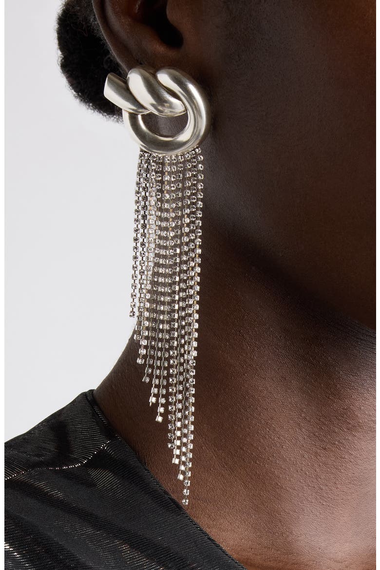 Knot Fringe Drop Earrings, Alternate, color, TRANSPARENT/ SILVER TRSI