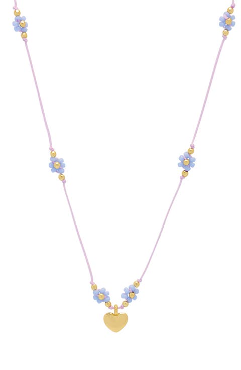Miyuki Heart & Flower Beaded Necklace