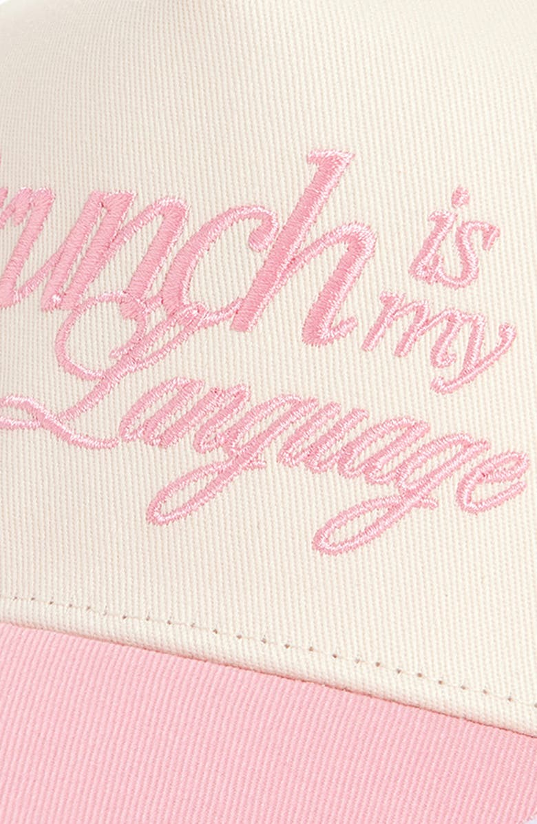 KenzKustomz Brunch Is My Love Language Snapback Baseball Cap, Alternate, color, Pink