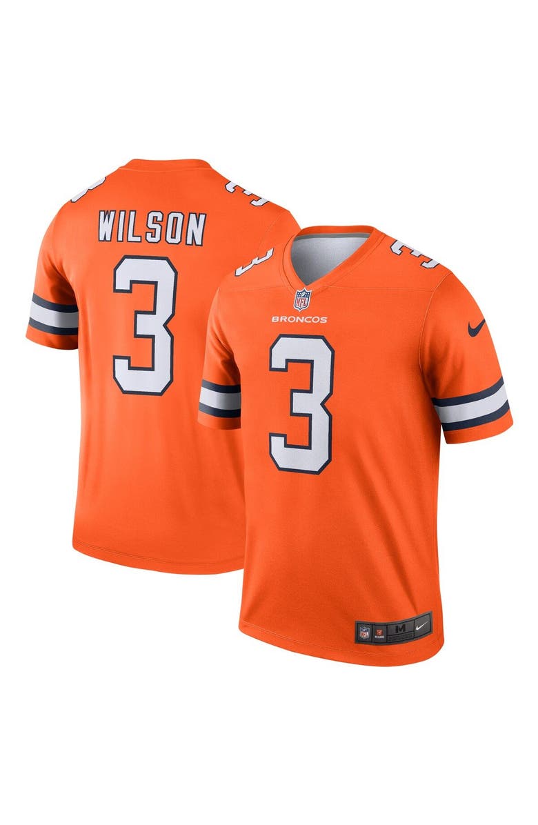 Nike Men's Nike Russell Wilson Orange Denver Broncos Alternate Legend Jersey, Main, color, 