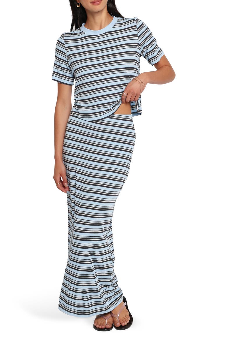 Bene T-Shirt & Maxi Skirt Set, Main, color, BLUE STRIPE