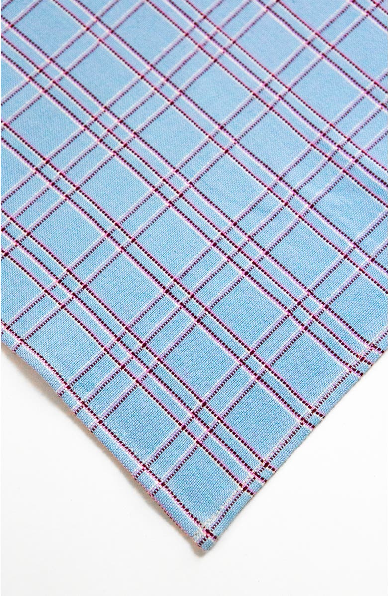 Archive New York Chiapas Handwoven Plaid Cotton Placemats, Set of 4, Alternate, color, Blue