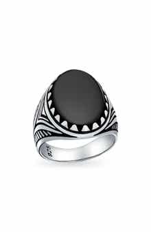 BLING JEWELRY Men's Etched Statement Ring