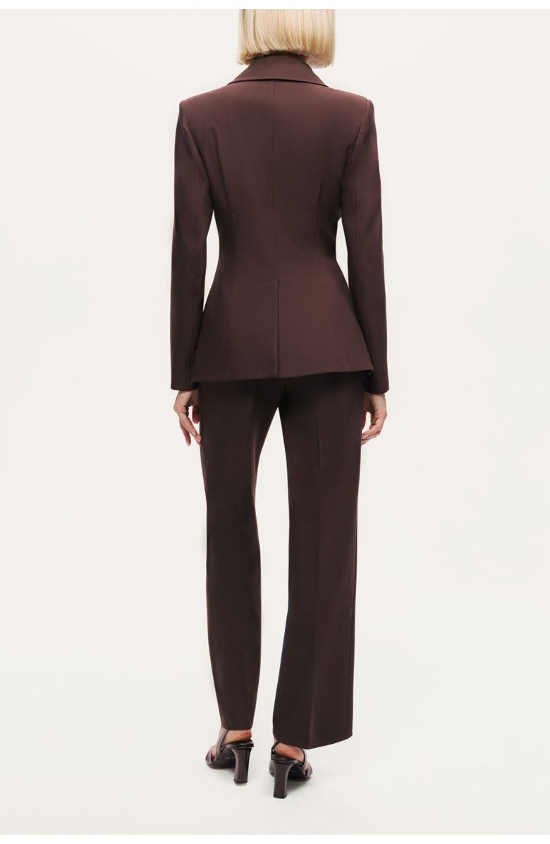 Nocturne Belted Tailored Blazer, Alternate, color, Dark Brown