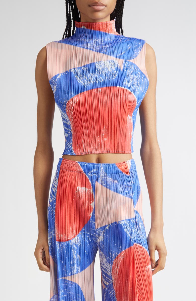 Pleats Please Issey Miyake Backlight Pleated Top, Main, color, Red