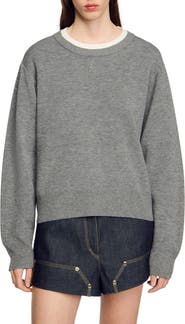 SANDRO Contrast collar sweater