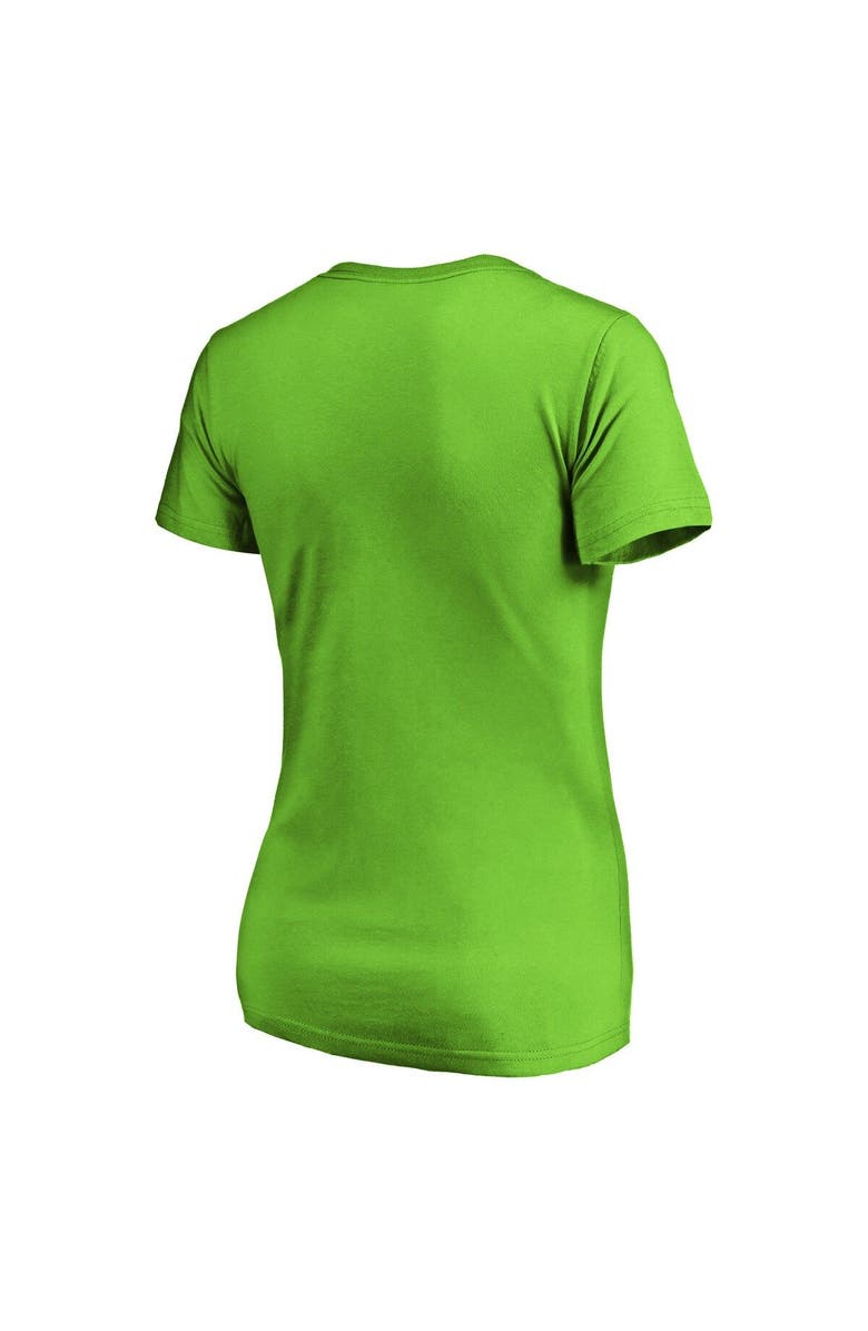 FANATICS Women's Fanatics Branded Neon Green Seattle Seahawks Team Color Victory Script V-Neck T-Shirt, Alternate, color, 