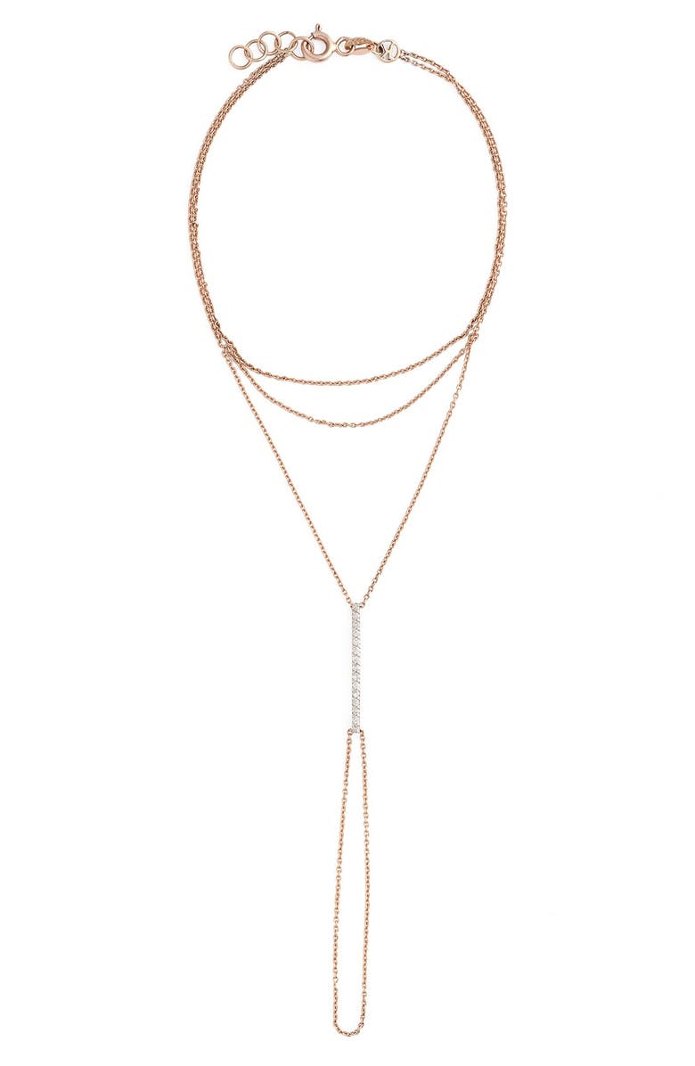 Kismet by Milka Lumiere Diamond Pavé Bar Hand Chain, Main, color, 