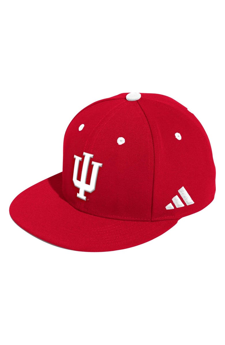 adidas Men's adidas Crimson Indiana Hoosiers On-Field Baseball Fitted Hat, Alternate, color, 