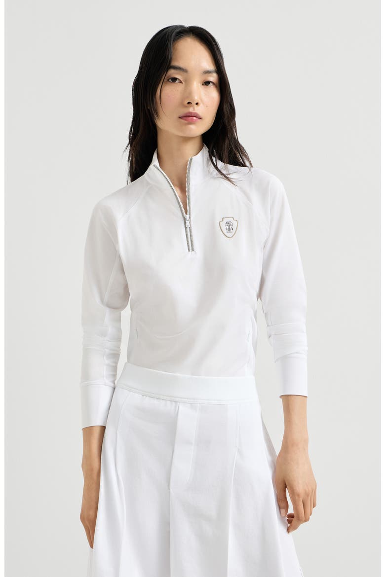 Pique Sweatshirt with logo, Main, color, White