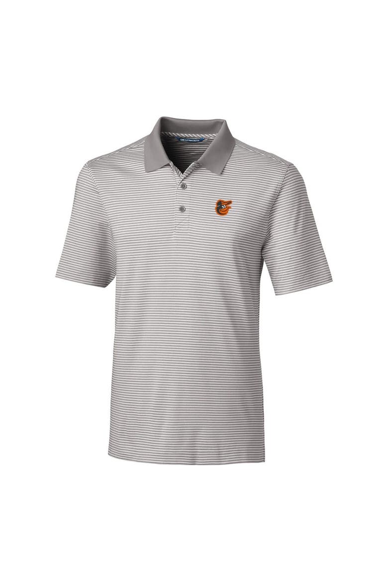 Men's Cutter & Buck  Gray Baltimore Orioles Forge Tonal Stripe Stretch Polo, Alternate, color, Gray