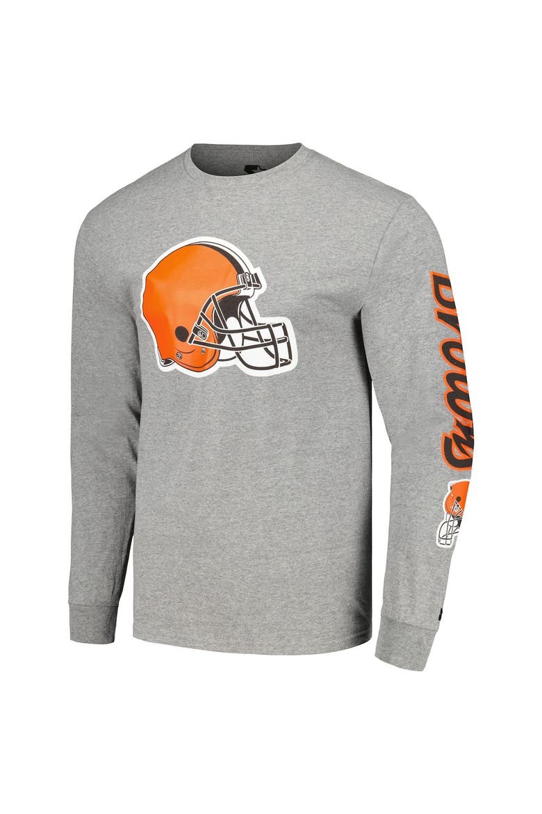 Men's Starter Heathered Gray Cleveland Browns Halftime Long Sleeve T-Shirt, Alternate, color, Heather Gray