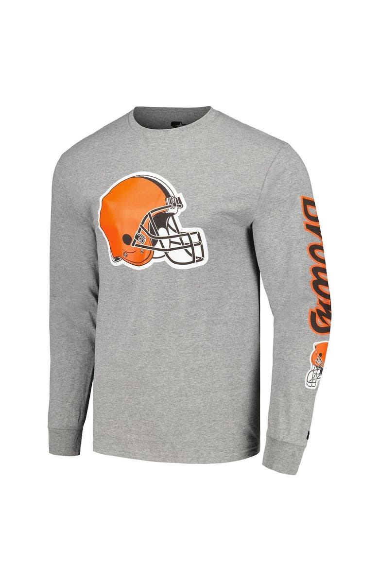 STARTER Men's Starter Heathered Gray Cleveland Browns Halftime Long Sleeve T-Shirt, Alternate, color, 