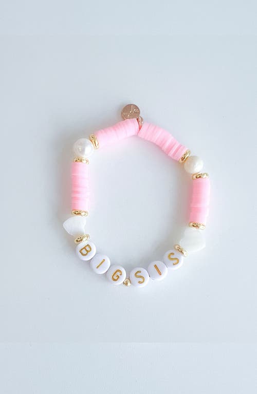 Bits & Bows Big Sis Girls' Bracelet In Pink