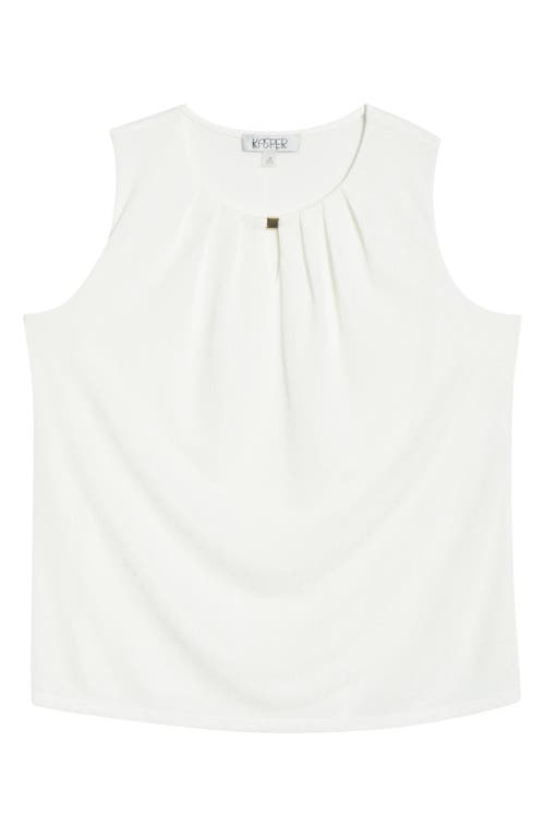 Kasper Pleat Neck Sleeveless Top In Neutral