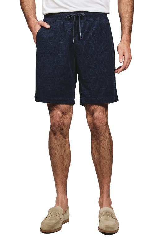7 Diamonds Ponce Terry Cloth Drawstring Shorts in Navy 
