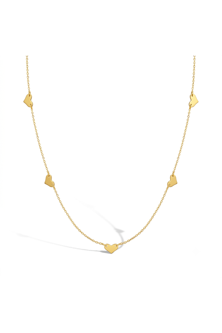 Heart Chain Plated Girls Necklace, Main, color, Gold