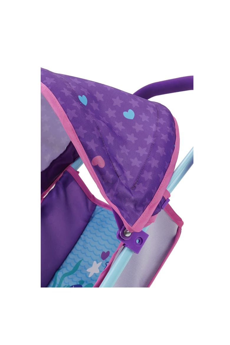 Mermaid Doll Stroller W/ Canopy & Cup Holder, Alternate, color, Multicolored