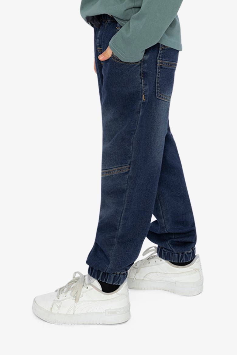 French Terry Denim Relaxed Jogger Pants, Alternate, color, Navy Blue Denim