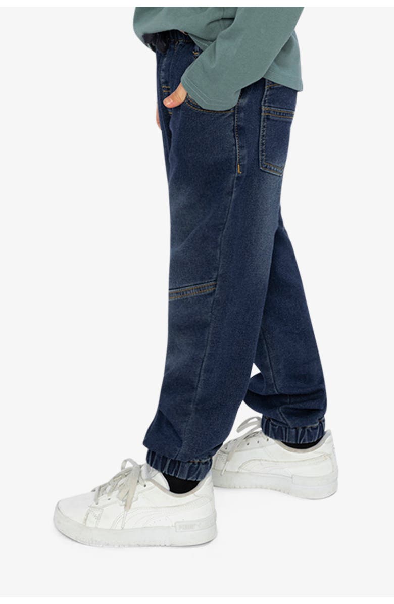 Deux par Deux French Terry Denim Relaxed Jogger Pants, Alternate, color, Navy Blue Denim