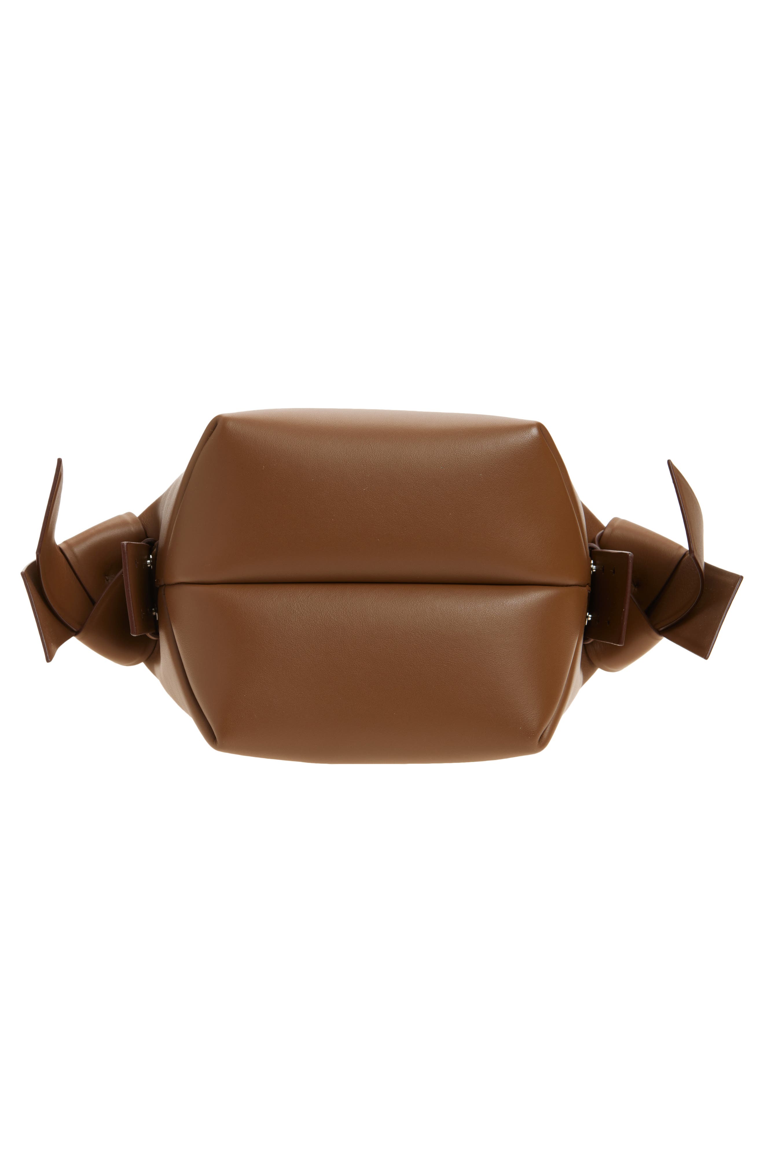 Acne Studios Mini Musubi Leather Shoulder Bag, Alternate, color, Camel Brown