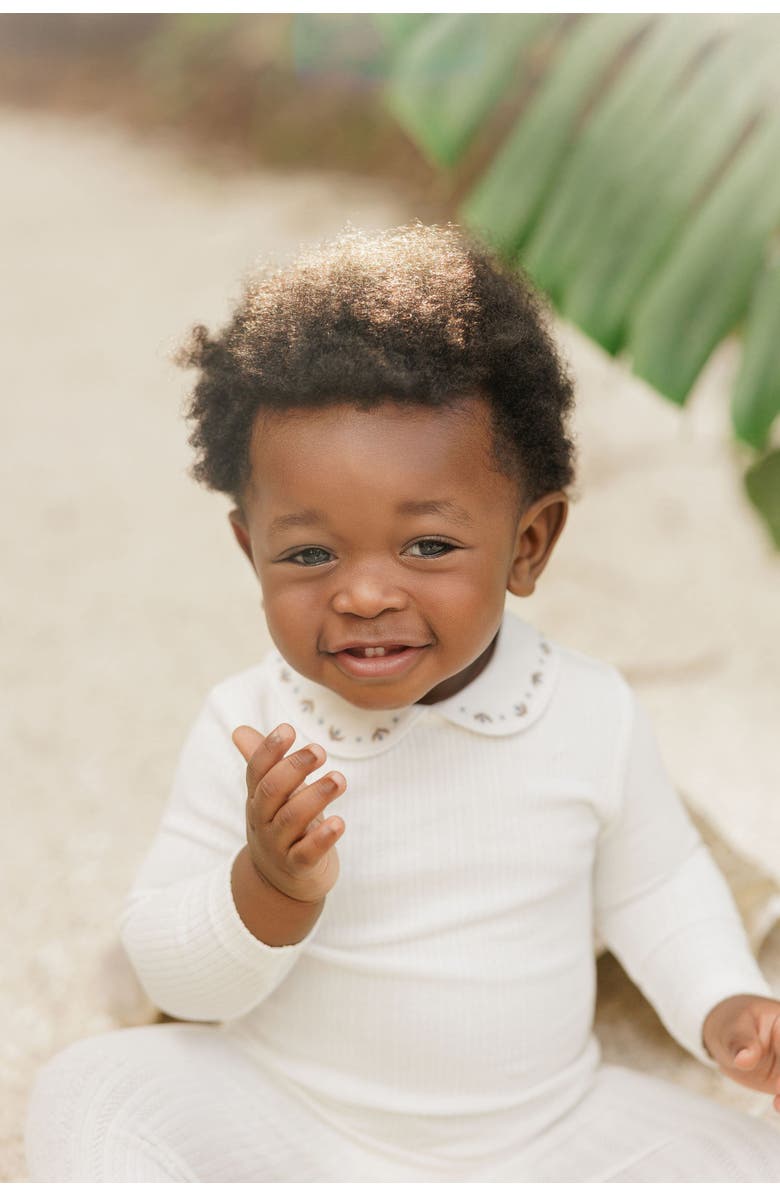 Ely's & Co. Looms Keepsake Collection - Footie + Bonnet, Alternate, color, Ivory/Blue