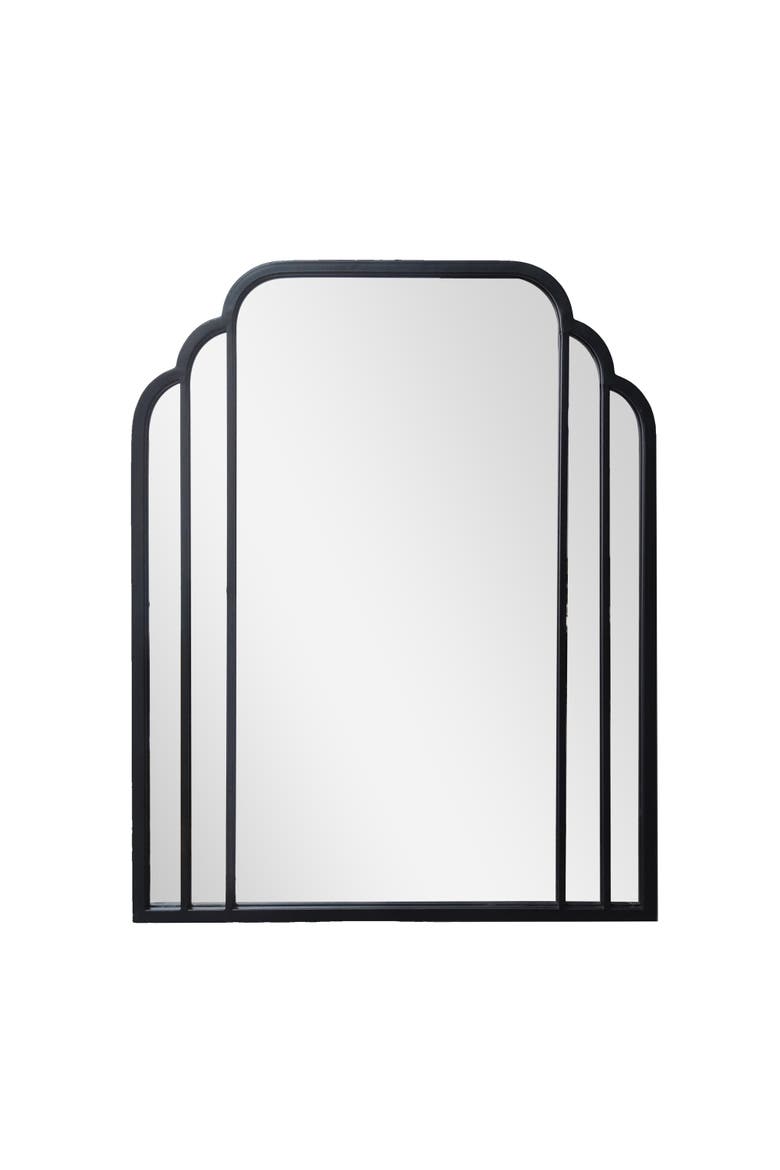 Art Deco Shaped Mirror, Main, color, Black