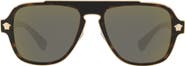Versace 56mm Mirrored Aviator Sunglasses